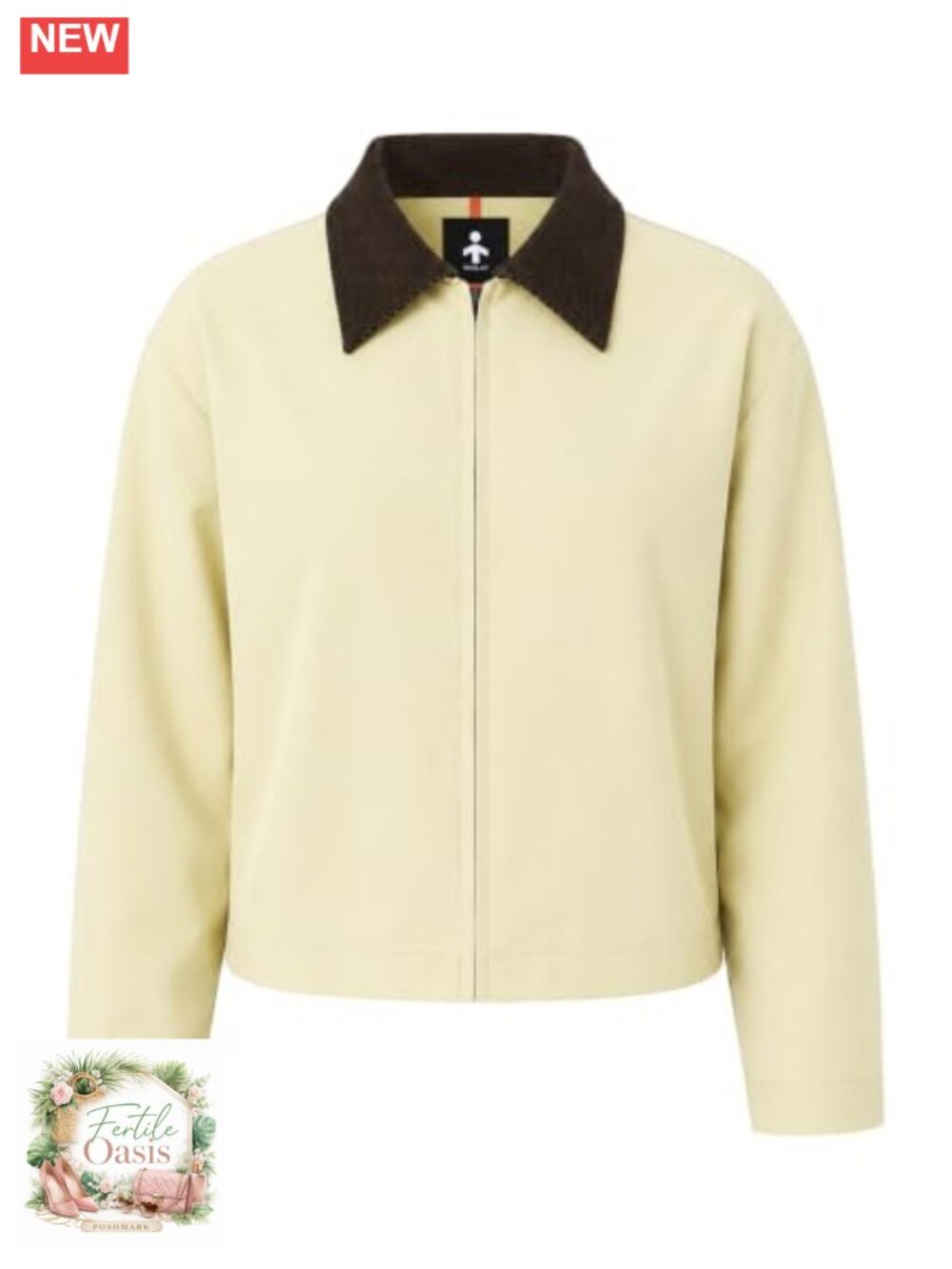 Women Cropped Barn Jacket Corduroy Collar Lightweight Water Resistant Utility
